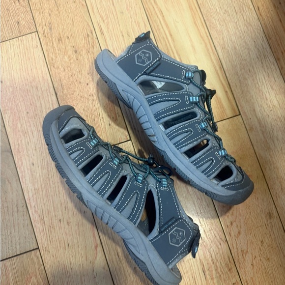 Women’s Keen Waterproof Hiking Caroline Sport Sandals – Gray/Teal – Size 7.5M - Picture 1 of 5